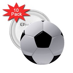 Soccer Ball 2 25  Buttons (10 Pack)  by BangZart