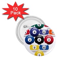 Racked Billiard Pool Balls 1 75  Buttons (10 Pack) by BangZart