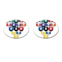 Racked Billiard Pool Balls Cufflinks (oval) by BangZart