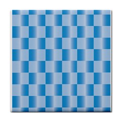 Blue Plaided Pattern Tile Coasters by paulaoliveiradesign