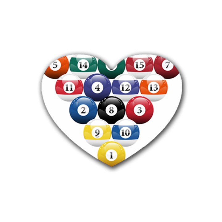 Racked Billiard Pool Balls Heart Coaster (4 pack) 