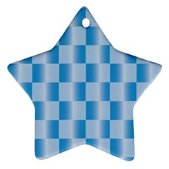 Blue Plaided Pattern Ornament (star)