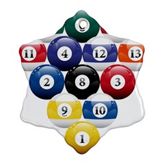 Racked Billiard Pool Balls Snowflake Ornament (two Sides) by BangZart