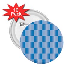 Blue Plaided Pattern 2 25  Buttons (10 Pack) 