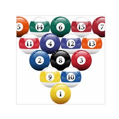 Racked Billiard Pool Balls Small Satin Scarf (square)