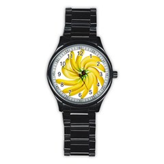 Bananas Decoration Stainless Steel Round Watch by BangZart