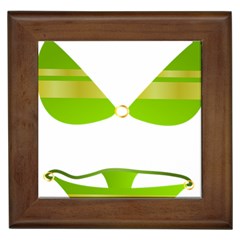 Green Swimsuit Framed Tiles by BangZart