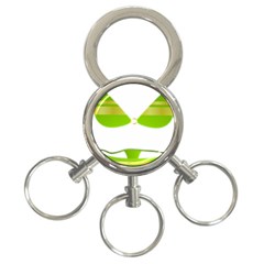 Green Swimsuit 3-ring Key Chains