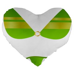 Green Swimsuit Large 19  Premium Heart Shape Cushions