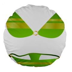 Green Swimsuit Large 18  Premium Flano Round Cushions