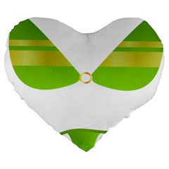 Green Swimsuit Large 19  Premium Flano Heart Shape Cushions by BangZart