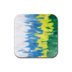 Brazil Colors Pattern Rubber Coaster (square) 