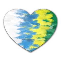 Brazil Colors Pattern Heart Mousepads