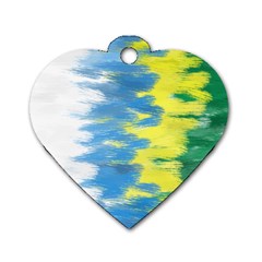 Brazil Colors Pattern Dog Tag Heart (one Side)