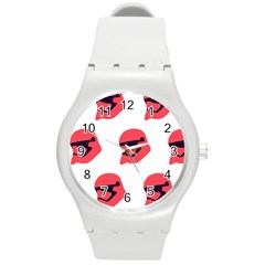 Stormtroper Pattern  Round Plastic Sport Watch (m)