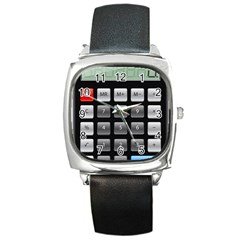 Calculator Square Metal Watch by BangZart