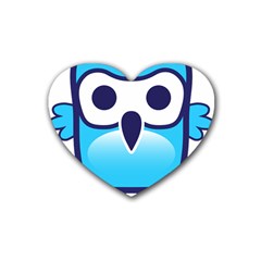 Owl Logo Clip Art Rubber Coaster (heart)  by BangZart