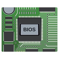 Computer Bios Board Double Sided Flano Blanket (medium) 