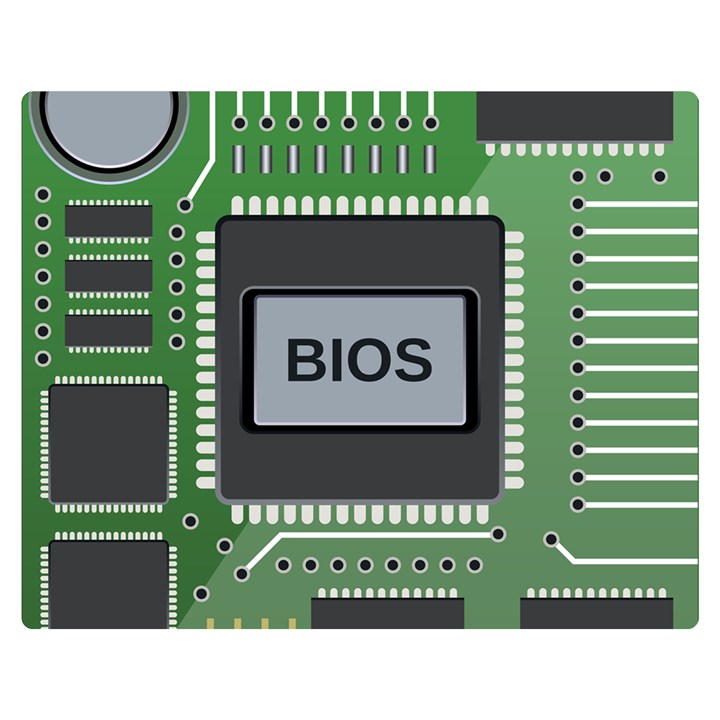 Computer Bios Board Double Sided Flano Blanket (Medium) 