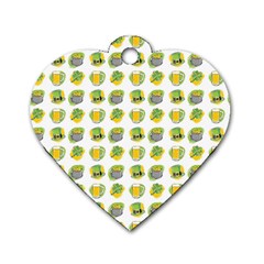 St Patrick S Day Background Symbols Dog Tag Heart (two Sides) by BangZart