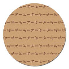 Brown Pattern Background Texture Magnet 5  (round) by BangZart