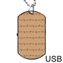 Brown Pattern Background Texture Dog Tag Usb Flash (two Sides) by BangZart