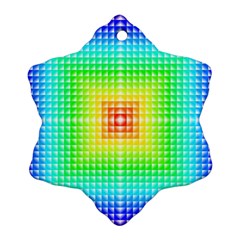 Square Rainbow Pattern Box Snowflake Ornament (two Sides) by BangZart