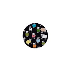 Sheep Cartoon Colorful Black Pink 1  Mini Buttons by BangZart