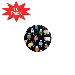 Sheep Cartoon Colorful Black Pink 1  Mini Magnet (10 Pack)  by BangZart