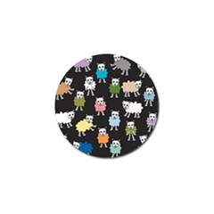 Sheep Cartoon Colorful Black Pink Golf Ball Marker (4 Pack) by BangZart