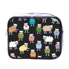 Sheep Cartoon Colorful Black Pink Mini Toiletries Bags by BangZart