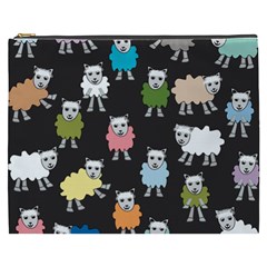 Sheep Cartoon Colorful Black Pink Cosmetic Bag (xxxl)  by BangZart