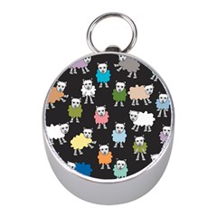 Sheep Cartoon Colorful Black Pink Mini Silver Compasses