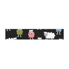 Sheep Cartoon Colorful Black Pink Flano Scarf (mini)