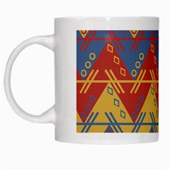 Aztec South American Pattern Zig White Mugs by BangZart