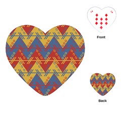 Aztec South American Pattern Zig Playing Cards (heart)  by BangZart