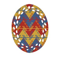 Aztec South American Pattern Zig Ornament (oval Filigree) by BangZart