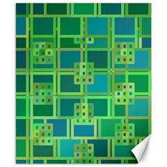 Green Abstract Geometric Canvas 8  X 10  by BangZart