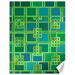 Green Abstract Geometric Canvas 18  X 24   by BangZart