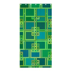 Green Abstract Geometric Shower Curtain 36  X 72  (stall) 
