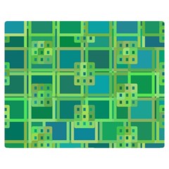 Green Abstract Geometric Double Sided Flano Blanket (medium) 