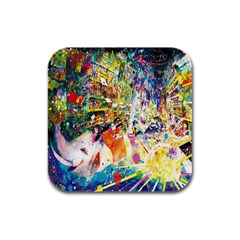 Multicolor Anime Colors Colorful Rubber Square Coaster (4 Pack)  by BangZart