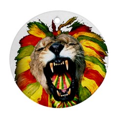 Reggae Lion Round Ornament (two Sides) by BangZart