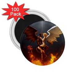 Angels Wings Curious Hell Heaven 2 25  Magnets (100 Pack)  by BangZart