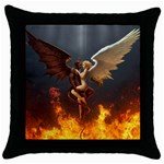 Angels Wings Curious Hell Heaven Throw Pillow Case (Black) Front
