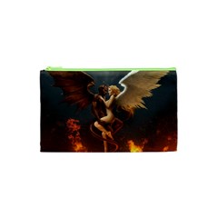 Angels Wings Curious Hell Heaven Cosmetic Bag (xs) by BangZart