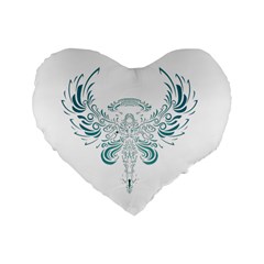 Angel Tribal Art Standard 16  Premium Heart Shape Cushions by BangZart