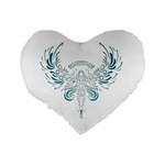 Angel Tribal Art Standard 16  Premium Flano Heart Shape Cushions Back