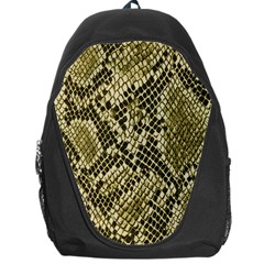 Yellow Snake Skin Pattern Backpack Bag by BangZart