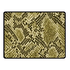 Yellow Snake Skin Pattern Double Sided Fleece Blanket (small) 